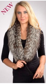 Silver Fox Fur Scarf - Fur on both sides